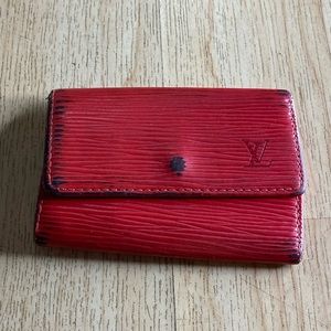 Louis Vuitton red epi leather keychain wallet